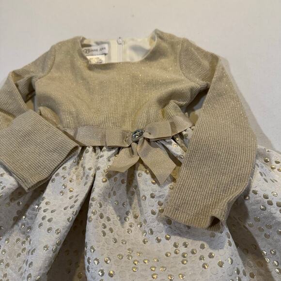 Bonnie Jean Toddler Girl 2T Gold Formal Dress - Picture 2 of 4